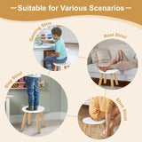 Wooden Step Stool for Kids, Children's Stool Matched Sensory Table, Children Sitting Stool with Assembled Four-Legged, Multi-Purpose Kids Chairs for Bathroom Kitchen Bedroom, Natural Anti-Slip, 1 Pack VISCOO