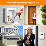 Key Lock Box Wall Mounted, Fayleeko 4 Digit Combination Lockbox for Outside, House Keys - 5 Keys Capacity, Key Safe Security Storage Lock Box for Indoor, Outdoor, Garage, Garden, Store (White, 1Pack) Fayleeko