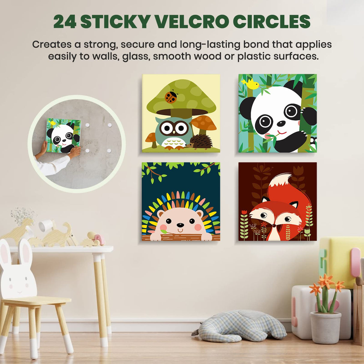 Bowetile 4 Pack Framed Paint by Numbers for Kids Beginners, Easy Cartoon Paint by Numbers for Kids Ages 8-12 on Canvas, DIY Oil Acrylic Number Painting Art Crafts for Home Wall Decor, 8x8in Bowetile