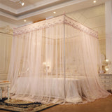 JENCEAILL Canopy Bed Frame, Queen Size Stainless Steel Thicken Metal Frame with 4 Corners Design Sturdy Bed Canopy Frame for Metal Bed Wood Bed Bedroom Decor (Queen) JENCEAILL