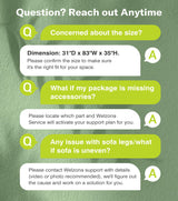 Welzona 83" Sofa Couch, Comfy Couches for Living Room, Teddy Fleece Sofas for Living Room, Tool-Free Setup Loveseat Sofa, All-Wood Love Seat Couches, Small Couch 2 Pillow Included, Green Welzona