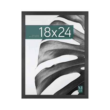 MCS Studio Gallery 18x24 Poster Frame Black Woodgrain, Vertical & Horizontal Wall Hanging Large Picture Frame for Photos, Posters & Art Prints (1-Pack) MCS