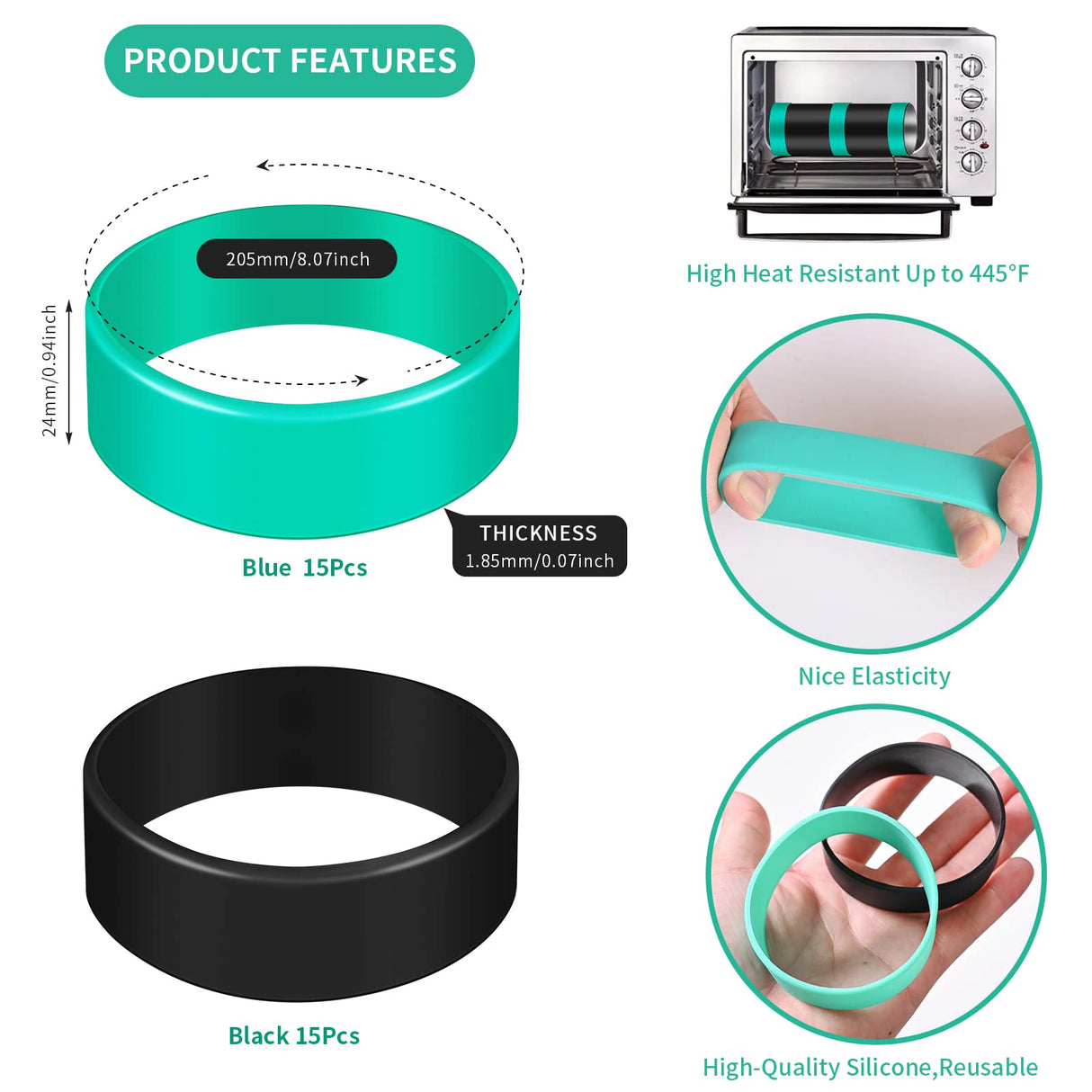 Silicone Bands for Sublimation Tumbler, 30Pcs Elastic Sublimation Paper Holder Sublimation Silicone Rubber Bands Prevent Ghosting Sublimation Tight-Fitting Heat-Resistant for Sublimation Accessories AMDAILY