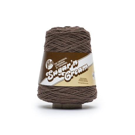 Lily Sugar N Cream Cones Warm Brown Yarn - 1 Pack of 400g/14oz - 100% Cotton - #4 Worsted (Medium) - 674 Yards - Knitting/Crochet Lily