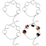Framendino, 4 Pack Sublimation Bracelet Blanks Photo Frame Round Transfer Bracelets Adjustable Bezel Setting Bracelet with Cabochons for Jewelry Making Framendino