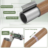 HTZON 2 Pack Wood Curtain Rods 28 to 48 Inch,1 Inch Boho Adjustable Curtain Rod,Imitation Wood Grain Leaf Window Curtains Rods,Farmhouse Rustic Heavy Duty Curtain Rods,Brown Drapery Rods Set 18-45" HTZON