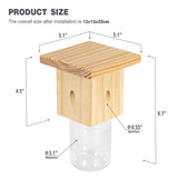 2 PCS Wood Carpenter Bee Trap for Outside - Best Bee Trap - Nature Hanging Carpenter Bee Traps Plastic Jar Outdoor - Insect Traps Best Bee Trap