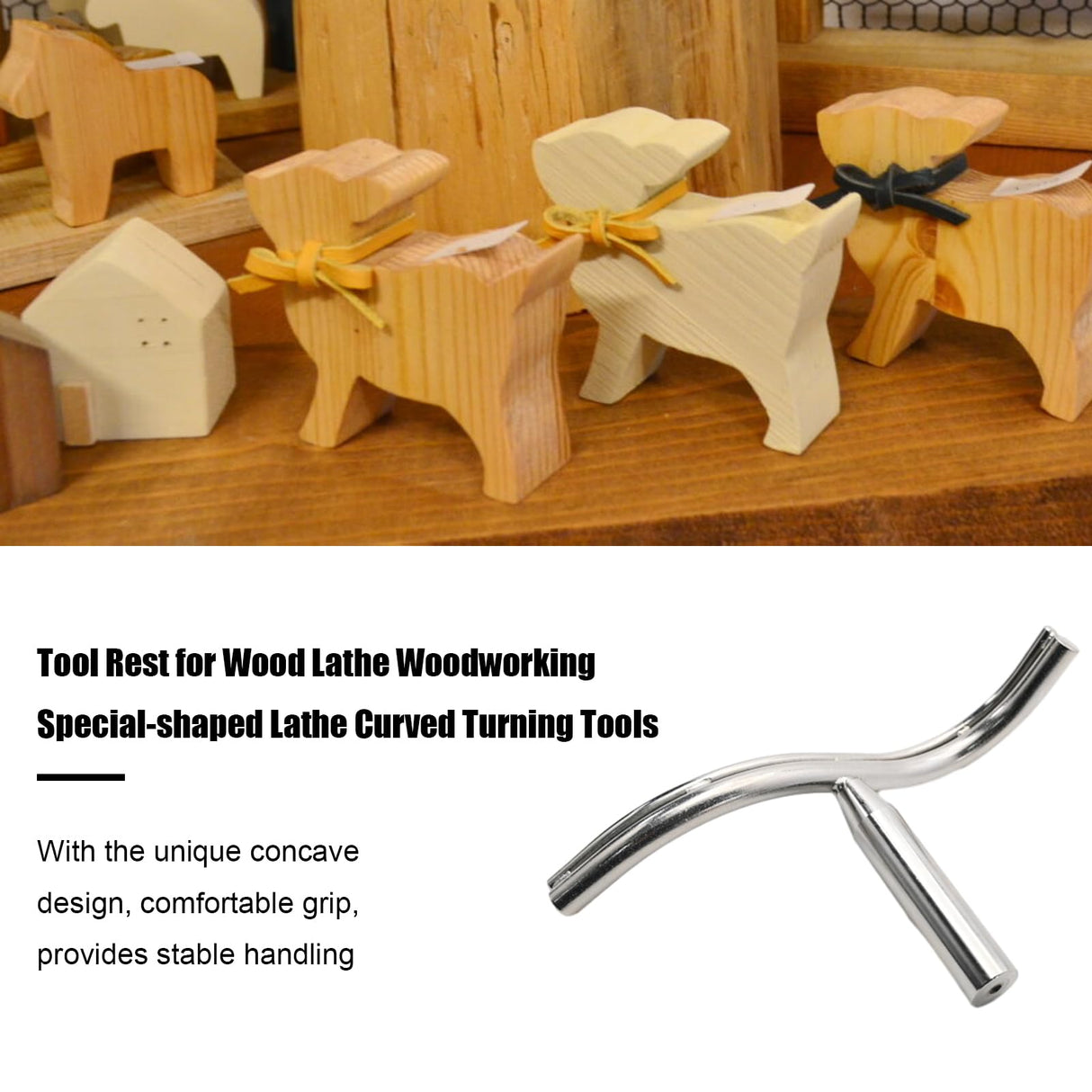 Vkinman Curved Lathe Tool Rest 1 Inch Diameter Post for Woodworking Wood Turning Lathe Turning Tool DIY Lathe Accessories Vkinman