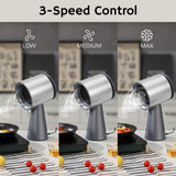 AIRTHEREAL RH180 Desktop Range Hood with 3 Speeds and Large Oil Collection Cup, Detachable Aluminum Carbon Filter, Low Noise Portable Kitchen Exhaust Fan for Cooking, Silver AIRTHEREAL