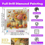 Fall Harvest Diamond Paintings Kits for Adults, Pumpkin Diamond Art Kits Full Drill Diamond Dots Paint with Diamonds Gem Arts and Crafts for Beginner Adults Home Wall Decor Generic