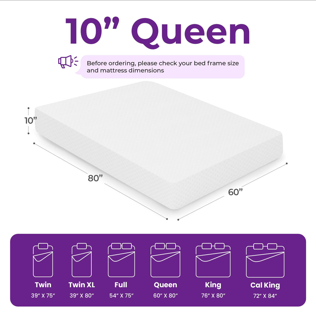 GAESTE 10 Inch Queen Cooling Gel Memory Foam Medium Firm Mattress Breathable Pressure Relief CertiPUR-US Certified Foam, Mattress-in-a-Box for Kids and Adults No Fiberglass (Queen, 10 in) GAESTE