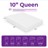 GAESTE 10 Inch Queen Cooling Gel Memory Foam Medium Firm Mattress Breathable Pressure Relief CertiPUR-US Certified Foam, Mattress-in-a-Box for Kids and Adults No Fiberglass (Queen, 10 in) GAESTE