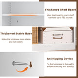 DUTYSEST Book Shelf Organizer, Metal Bookshelves Adjustable, 5 Tier White Bookcase, Heavy Duty Open Bookshelf for Office, Living Room, Library, Bedroom, 65.8" Tall DUTYSEST