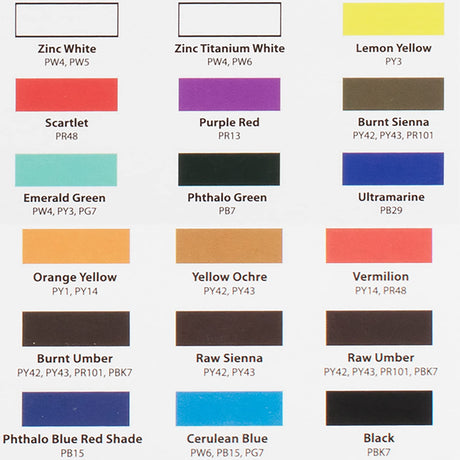 Marie's Water Soluble Oil Color Paint Set - 12ml Tubes - Solvent-Free - Assorted Colors - [Set of 18] Marie's