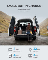 BLUETTI Portable Power Station EB3A, 268Wh LiFePO4 Battery Backup w/ 2 600W (1200W Surge) AC Outlets, Recharge from 0-80% in 30 Min., Solar Generator for Outdoor Camping (Solar Panel Optional) BLUETTI