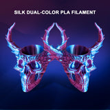 YOUSU Silk PLA Filament 1.75mm, 3D Printer Filament Dual Color Coextrusion Filament Silk Rose-Red Blue Color Change PLA, Compatible with Most of 3D Printer. Yousu