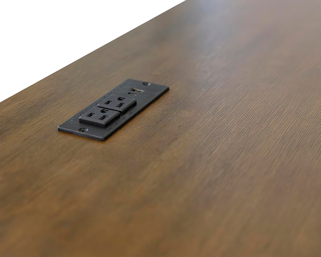 Martin Furniture Farmhouse Wood Half-Pedestal Writing, Open L-Shaped Table, Office Return, Blue Desk Martin Furniture