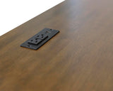 Martin Furniture Farmhouse Wood Half-Pedestal Writing, Open L-Shaped Table, Office Return, Blue Desk Martin Furniture