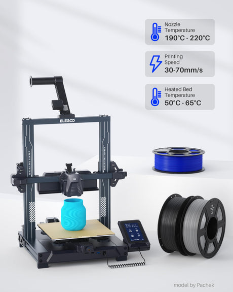 ELEGOO PLA Filament 1.75mm Black 1KG, 3D Printer Filament Dimensional Accuracy +/- 0.02mm, 1kg Spool(2.2lbs) Fit Most FDM 3D Printers ELEGOO