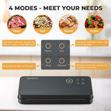 DEVINC Vacuum Sealer Machine, Compact Food Sealer with 10 Vaccum Bags & 1 Bag Roll, Multi-functional Food Vacuum Sealer for Food Storage, Dry & Moist Food Modes with Built-in Cutter, Black DEVINC