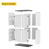 HOMSPARK Storage Shed Weather Resistance, Multi-Purpose Outdoor Storage Cabinet Waterproof, Outdoor Storage Cabinet for Garbage Cans, Lawnmower, Garden Accessories (off white, tall shed-53 cu ft) HOMSPARK