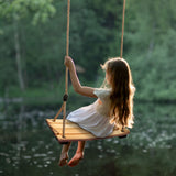 SimpleArt Wood Tree Swing Seat- Adjustable Rope Wooden Swing Set Indoor Outdoor for for Children Kids SimpleArt