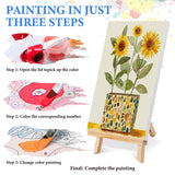 4 Pack Framed Paint by Numbers Kit for Adults with Wooden Easel, Sunflower Easy Paint by Number Kits with Frame, DIY Acrylic Adult Paint by Number Kits on Canvas Framed for Home Decor Gift 8x12 Inch PRASIO