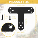 Rasugarlary Black T Bracket, 6 pcs T Post Brackets Pergola Post to Beam Connectors 4mm Thickness for Wood, Steel Repair Fixing Mending T Plate Bracket Flat Connector with Screws Rasugarlary