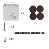 Bikani Round Solid Wood Furniture Legs Sofa Replacement Legs Perfect for Mid-Century Modern/Great IKEA hack for Sofa, Couch, Bed, Coffee Table (6 Inches,Set of 4, Walnut Color) Bikani