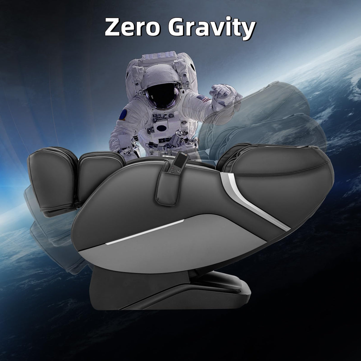 MYTHIA A303 Massage Chair iRest System, Full Body with Heat, Zero Gravity, 53.15" SL Track Shiatsu Recliner with Auto Body Scan, Bluetooth Speakers, Footrest Calfrest Extension (Black) MYTHIA