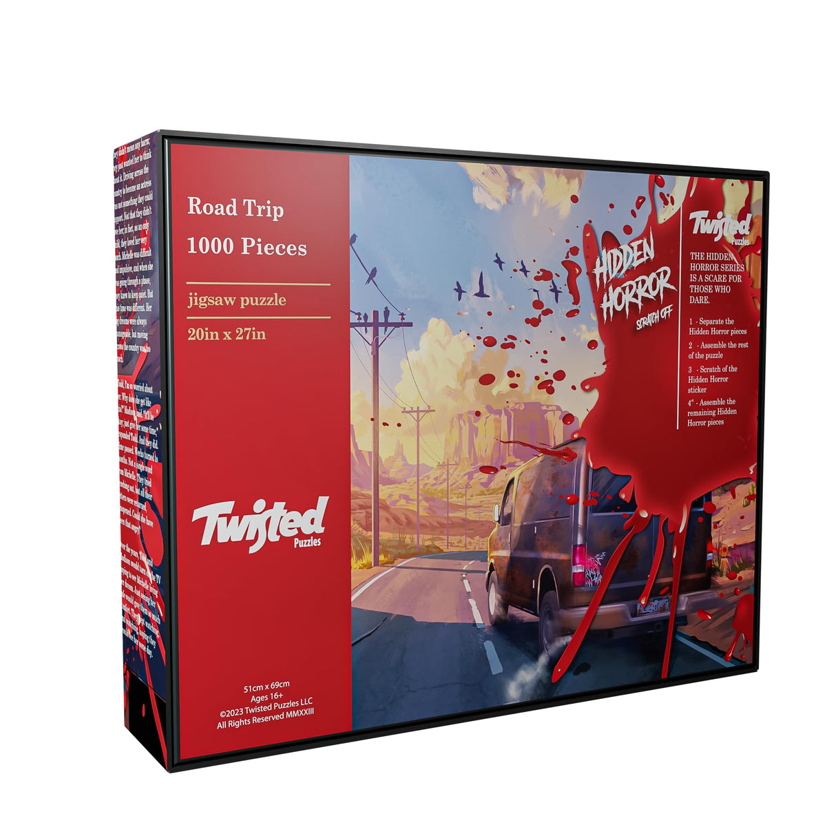 Twisted Puzzles - Hidden Horror Series: Road Trip, 1000 Piece Adult Jigsaw Puzzle, Halloween Puzzle, A Scare for Those Who Dare Twisted Puzzles