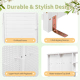 Garden Potting Bench Table with Hutch, Outdoor Wooden Workstation with 4 Shelves, Drawer, Cabinet and Hooks, White RuiSiSi