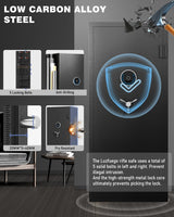 Luzfuego 20-25 Large Gun Safe, Fingerprint Gun Safe for Rifles and Pistols with LCD Keypad & Gun Rack, Unassembled Long Gun Cabinet for Home and Shotguns with Mute Function & Dual Alarm Luzfuego