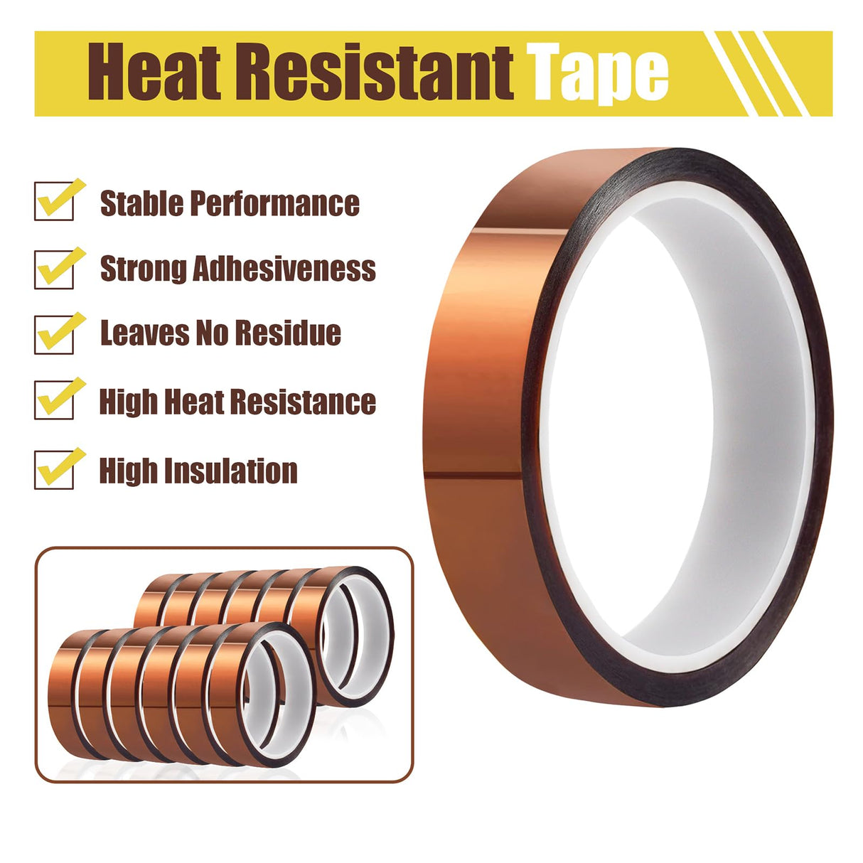 MEBMIK Heat Tape for Sublimation Transfer, Heat Resistant, Adhesive Transfer Tape, Thermal, No Residue, 12 Rolls 20mm x33m(108ft) MEBMIK