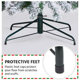 Yaheetech 9ft Pre-lit Artificial Christmas Tree with Incandescent Warm White Lights, Snow Flocked Full Prelighted Xmas Tree W/2084 Branch Tips, 900 Incandescent Lights & Foldable Stand, Green & White Yaheetech