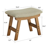 Foot Stool,Ottoman Foot Rest,Bamboo Foot Stool Under Desk,Small Stool for Living Room, Bedroom and Kitchen (Brown legs - Beige stool surface) Furshus