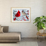 Cardinals Diamond Art Kits for Adults, 5D Christmas Diamond Painting Kits for Beginner, Full Round Drills Red Birds Painting by Diamond Snow Scene Bead Gem Art for Home Decor 16 x 12 in DIYDECORFUN