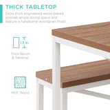 Best Choice Products 45.5in 3-Piece Bench Style Dining Furniture Set, 4-Person Space-Saving Dinette for Kitchen, Dining Room w/ 2 Benches, Table - Brown/White Best Choice Products