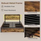 Giantex Queen Bed Frame with LED Headboard, USB Ports, and Storage Drawers Giantex