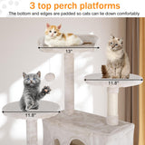 XXkseh Cat Tree 54 Inches Cat Tower for Indoor Cats Multi-Level Cat Condo with Litter Box Enclosure,Scratching Posts for Indoor Cats (Beige)… XXkseh