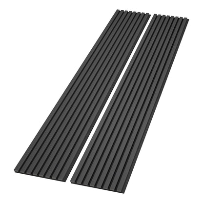 ROOMTEC Acoustic Wood Wall Panels, 2 Pack 94.49” x 12.6” Soundproof Wall Panels, Wood Slat Wall Panels for Wall Decor (Black) - WoodArtSupply