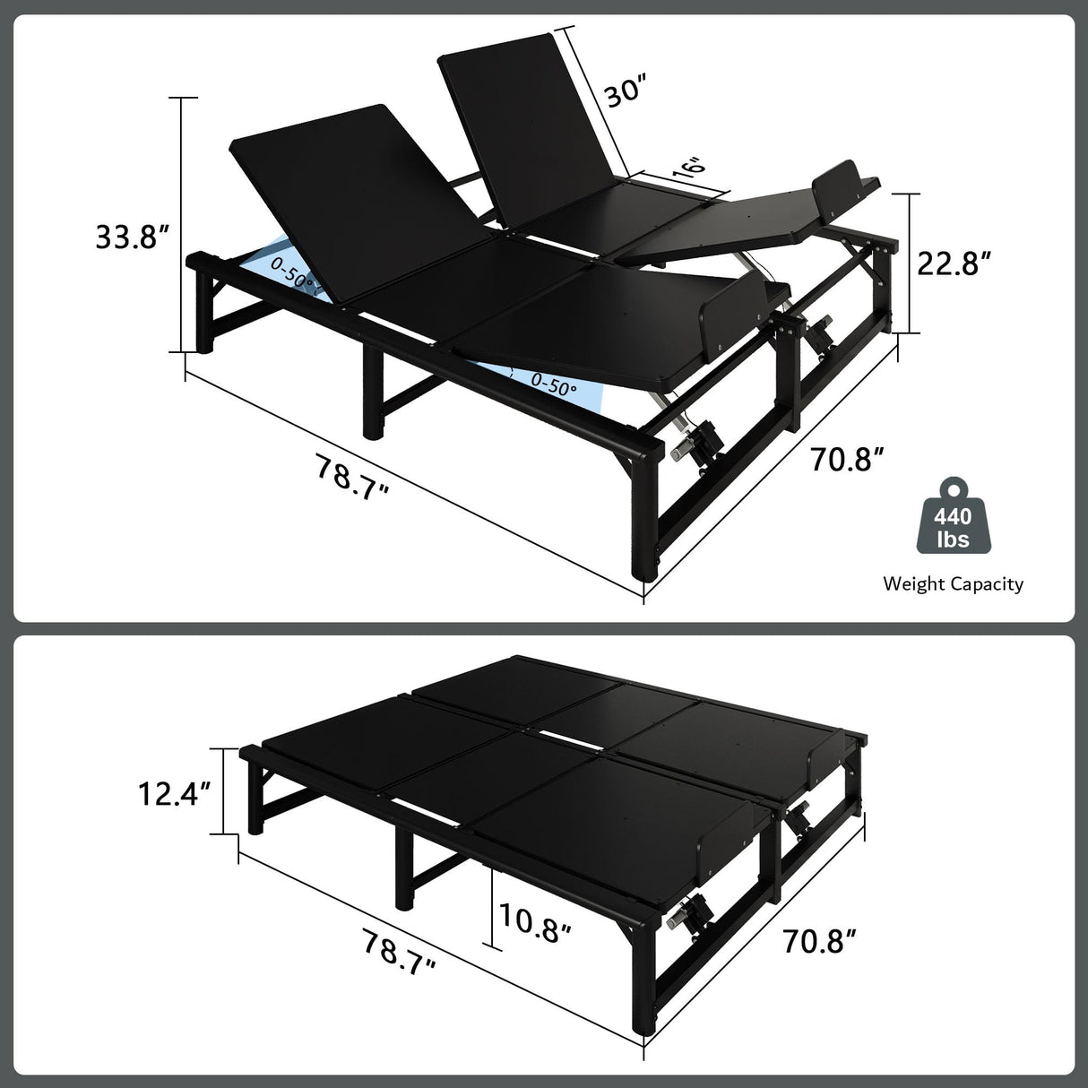 Einhomn King Adjustable Bed Frame, Electric Bed Base with Quiet Motor, Independent Head and Foot Incline, Zero Gravity & Anti-Snore Modes, Wired Remote, Easy Assembly Einhomn
