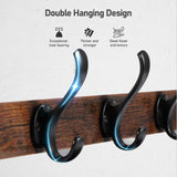 Tatub 29" Rustic Coat Rack Wall Mount with Shelf, Wall Hooks with Shelf, Entryway Floating Shelf with 5 Metal Hooks, Coat Hangers for Entryway, Living Room, Bedroom, Brown Black Tatub