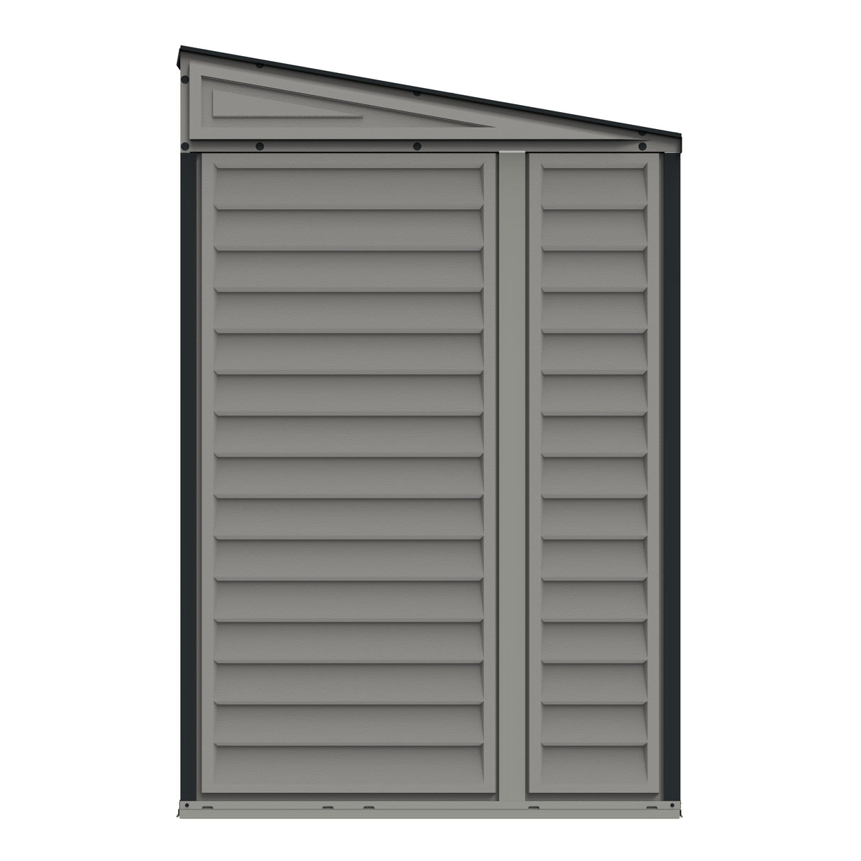 Duramax SideMate 4x10 FT PVC Resin Outdoor Garden Lean-to Storage Shed with Foundation Kit – All-Weather Vinyl Storage, Heavy-Duty Construction, Maintenance-Free, Adobe with Gray Trim DURAMAX