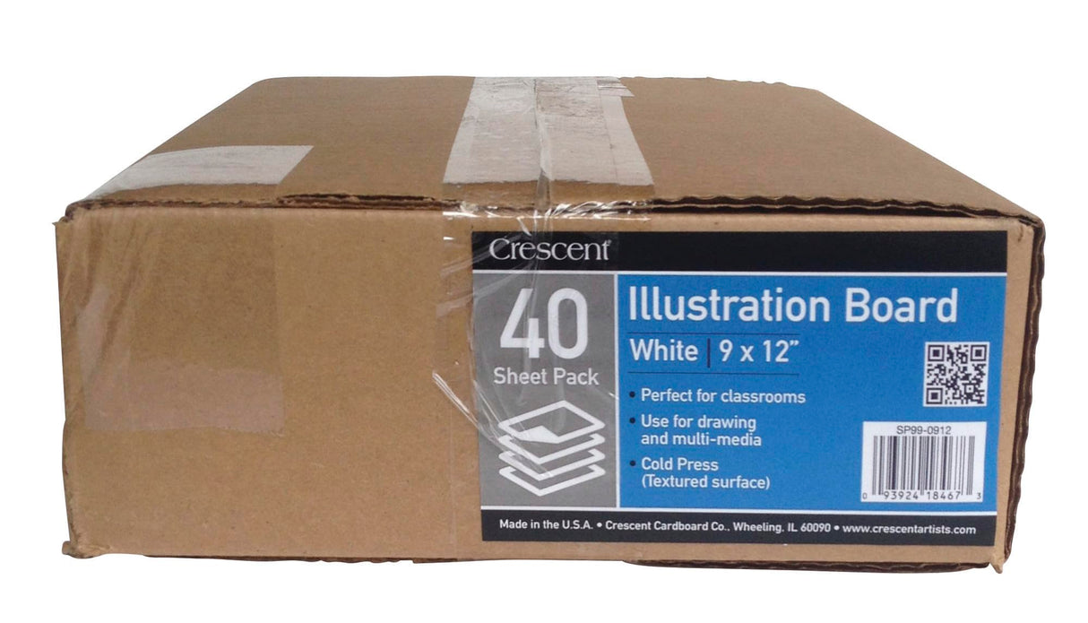 Crescent No. 99 Cold Press Illustration Board, 9 x 12 Inches, Pack of 40 Crescent