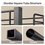 Gizoon Loft Bed Twin Size, Twin Loft Bed with Desk and LED Lights, Charging Sation & Storage Shelves, Heavy Duty Metal Bed Frames with Safety Guard & Ladder, No Box Spring Needed, Space-Saving, Brown Gizoon