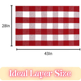 Ckorzen Red and White Plaid Rug, 28" x 43" Christmas Front Porch Outdoor Rug, Handwoven Cotton Washable Rug for Layered Door Mats, Holiday Entryway and Home Décor Ckorzen
