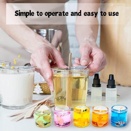 Heigble 9.9 lb Gel Candle Wax Making Clear Handmade High Density Jelly Candle Wax with Wick and Stickers with Dye for DIY Making Kit Heigble