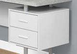 Monarch Specialties Computer 70"L Desk Left or Right Facing - White / Cement-Look Monarch Specialties