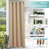 NICETOWN Indoor & Outdoor Curtains for Patio Waterproof, Sunlight Blocking Durable Curtains for Bedroom/Gazebo/Porch/Pavilion, Patio Covers for Shade and Rain, 1 Panel, W52 x L84 inch, Beige NICETOWN